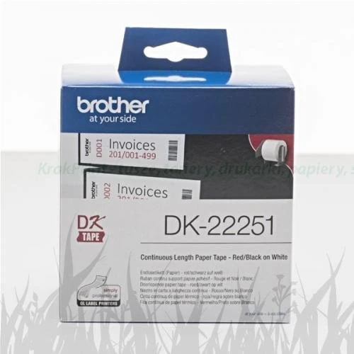 Etykieta Brother do QL-800 | 62mm x 15.24m | czarno/czerwony druk DK22251
