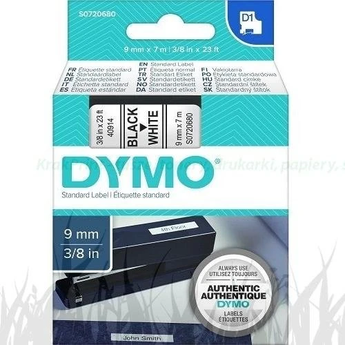 Dymo Taśma D1 standardowa Czarny nadruk na białym tle | 9mm x 7m (S0720680)