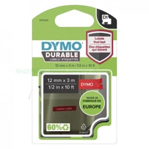 Dymo Taśma D1 Durable Biały nadruk na czerwonym tle | 12mm x 3m (1978366)