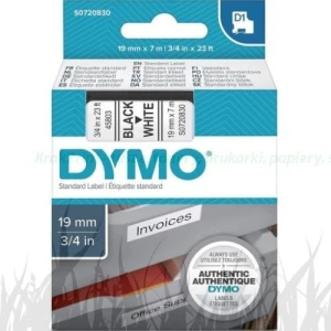 Dymo Taśma D1 standardowa Czarny nadruk na białym tle | 19mm x 7m (S0720830)