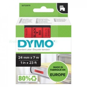 Dymo Taśma D1 standardowa Czarny nadruk na czerwonym tle | 24mm x 7m (S0720970)