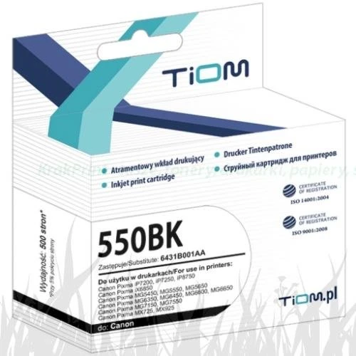 Tusz Tiom do Canon iP7250 MG5450/5650/6450 PGI-550BKXL 23ml (Ti-C550BK) Black