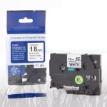 Taśma eMPe Zamiennik do  Brother 18mm/8m Biała/Czarny Nadruk  (TZe-241/TZ-241)
