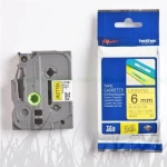 Taśma eMPe Zamiennik do  Brother 6mm/8m Żółta/Czarny Nadruk  (TZe-611/TZ-611)
