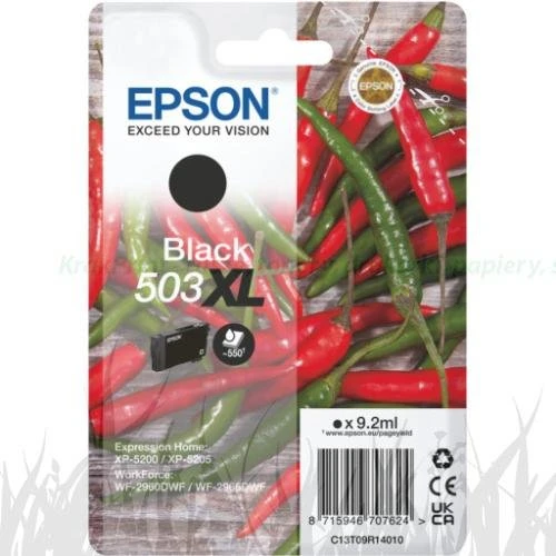 Tusz 503XL Epson Expression Home XP-5200, WorkForce WF-2960 9,2ml (C13T09R14010) Black