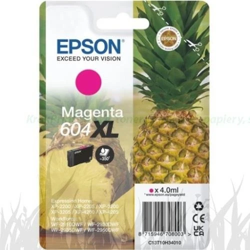 Tusz 604XL do Epson XP-2200/3200/4200 WF-2910/2930/2950 4ml (C13T10H34010) Magenta