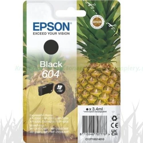 Tusz 604 do Epson XP-2200/3200/4200 WF-2910/2930/2950 3,4ml (C13T10G14010) Black