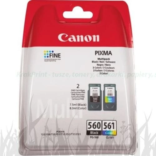 Multipack Canon Pixma TS5350 TS7450 tusze PG-560/ CL-561 czarny + kolor (3713C006)