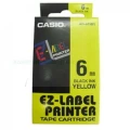 Taśma Casio XR-6YW1 do drukarek etykiet 6mm x 8m czarny nadruk/ żółte tło (XR-6YW1)