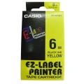 Taśma Casio XR-6YW1 do drukarek etykiet 6mm x 8m czarny nadruk/ żółte tło (XR-6YW1)