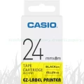 Taśma Casio XR-24YW1 do drukarek etykiet 24mm x 8m czarny nadruk/ żółte tło (XR-24YW1)