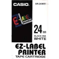 Taśma Casio XR-24WE1 do drukarek etykiet 24mm x 8m czarny nadruk/ białe tło (XR-24WE1)