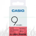 Taśma Casio XR-9RD1 do drukarek etykiet 9mm x 8m czarny nadruk/ czerwone tło (XR-9RD1)