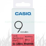 Taśma Casio XR-9RD1 do drukarek etykiet 9mm x 8m czarny nadruk/ czerwone tło (XR-9RD1)