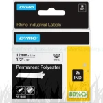 Taśma Dymo Rhino 18483, S0718210 12mm x 5,5m czarny na białym poliester trwała (18483)