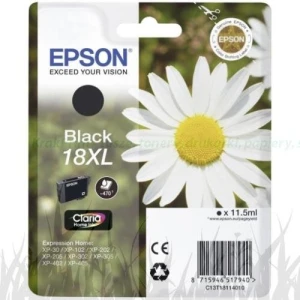 Tusz Epson XP-102 XP-202 XP-302 XP-305 XP-325 XP-405 18XL 11,5ml (C13T18114012) Black