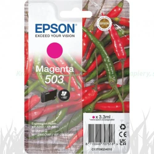Tusz 503 Epson Expression Home XP-5200, WorkForce WF-2960 3,3ml (C13T09Q34010) Magenta