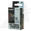Taśma Casio do drukarek etykiet Czarny nadruk / przezroczyste tło | 18mm x 8m (XR-18X1)