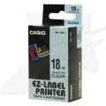 Taśma Casio do drukarek etykiet Czarny nadruk / przezroczyste tło | 18mm x 8m (XR-18X1)