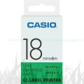 Taśma Casio XR-18GN1 do drukarek etykiet 18mm x 8m czarny nadruk/ zielone tło (XR-18GN1)