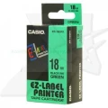 Taśma Casio XR-18GN1 do drukarek etykiet 18mm x 8m czarny nadruk/ zielone tło (XR-18GN1)