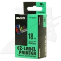 Taśma Casio XR-18GN1 do drukarek etykiet 18mm x 8m czarny nadruk/ zielone tło (XR-18GN1)