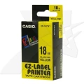 Taśma Casio XR-18YW1 do drukarek etykiet 18mm x 8m czarny nadruk/ żółte tło (XR-18YW1)