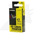Taśma Casio XR-12YW1 do drukarek etykiet 12mm x 8m czarny nadruk/ żółte tło (XR-12YW1)