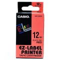 Taśma Casio XR-12RD1 do drukarek etykiet 12mm x 8m czarny nadruk/ czerwone tło (XR-12RD1)