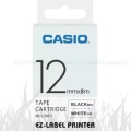 Taśma Casio XR-12BU1 do drukarek etykiet 12mm x 8m czarny nadruk/ białe tło (XR-12WE1)