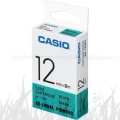 Taśma Casio XR-12GN1 do drukarek etykiet 12mm x 8m czarny nadruk/ zielone tło (XR-12GN1)