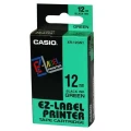 Taśma Casio XR-12GN1 do drukarek etykiet 12mm x 8m czarny nadruk/ zielone tło (XR-12GN1)