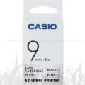 Taśma Casio XR-9SR1 do drukarek etykiet 9mm x 8m czarny nadruk/ srebrne tło (XR-9SR1)