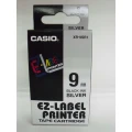 Taśma Casio XR-9SR1 do drukarek etykiet 9mm x 8m czarny nadruk/ srebrne tło (XR-9SR1)