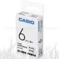 Taśma Casio XR-6WE1 do drukarek etykiet 6mm x 8m czarny nadruk/ białe tło nielaminowana (XR-6WE1)