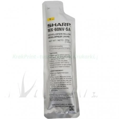 Deweloper Sharp MX-2630N MX-3050/3550/3060/3560/3070/3570 MX-4050/4060/4070/5050/6050/5070/6070 MX-2651/3051/3071/3551/4051 (MX61GVYA) Yellow