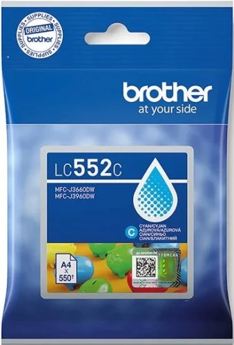 Tusz Brother LC552C do MFC-J3660DW, MFC-J3960DW | 550str. (LC552C) Cyan