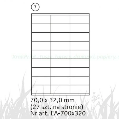 Etykiety samoprzylepne 70,0x32,0 27szt./ark. (EA-700x320) White