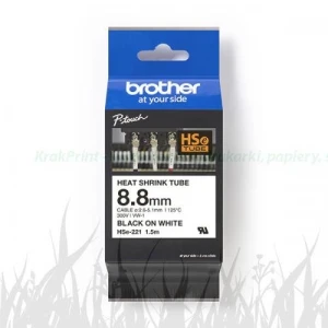 Rurka termokurczliwa Brother 8,8mm x 1,5m czarny nadruk / białe tło (HSE221)