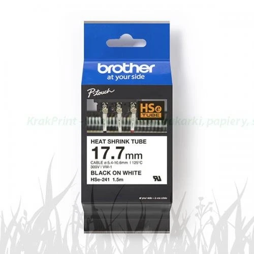 Rurka termokurczliwa Brother HS2-241/HSe-241 biała 18mm x 1.5m ø 5.4mm-10.6mm - oryginał