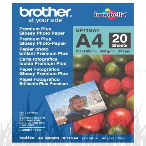 Papier fotograficzny błyszczący Brother  BP-71GA4 20 Arkuszy