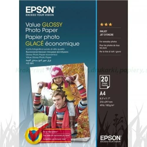 Papier fotograficzny Epson Value Glossy Photo Paper 183 g/m2 - A4, 20 arkuszy (C13S400035)