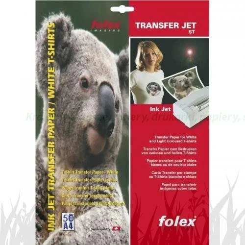 Papier transferowy FOLEX TRANSFER JET ST - do białych i jasnych tkanin, A4 / 50 arkuszy (10459)