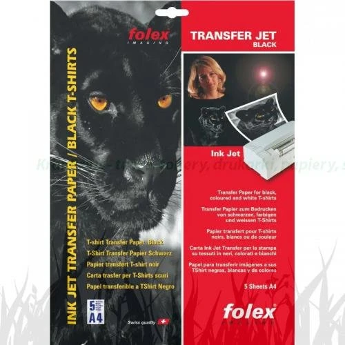 Papier transferowy FOLEX TRANSFER JET BLACK - do czarnych i ciemnych tkanin, A4 / 50 arkuszy (10461)