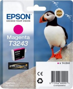 Tusz Epson Oryginał T3243 do SCP400 (C13T32434010) Magenta