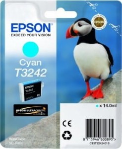 Tusz Epson Oryginał T3242 do SCP400 (C13T32424010) Cyan