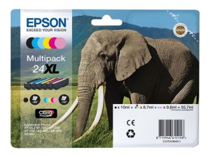 Tusz Epson Oryginał XL C13T24384021 (C13T24384011) 6 kolorów atramentu