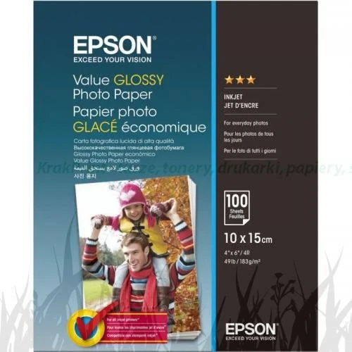 Papier fotograficzny Epson Value Glossy Photo Paper 183 g/m2 - 10x15, 100 arkuszy (C13S400039)