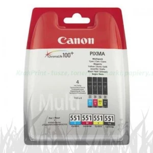 Tusz Canon Oryginał Zestaw 4 tuszy CLI-551CMYK (6509B008) Color(CMYBk)