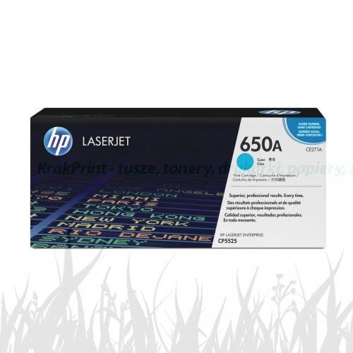 Toner HP 650A do Color LaserJet CP5525, M750 | 15 000 str. (CE271A / CE271AC) Cyan
